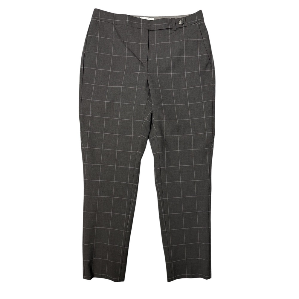 Pure Collection Tailored Ankle Length Trouser‎ Check Wool Blend Womens 4 NWT